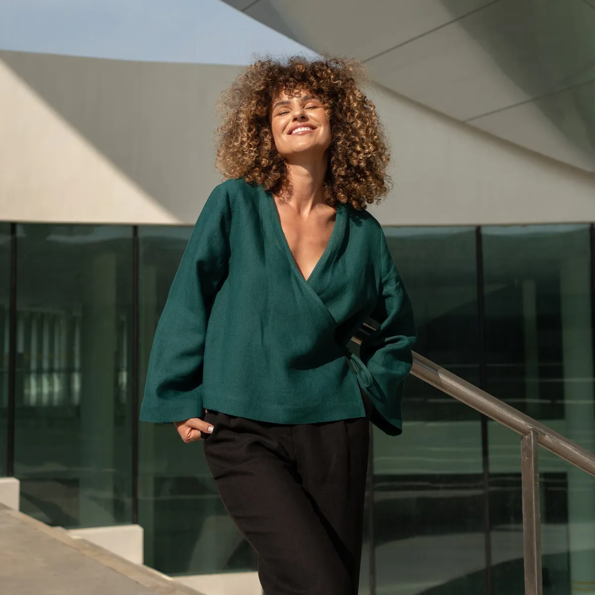 Linen Wrap Top Thea 6
