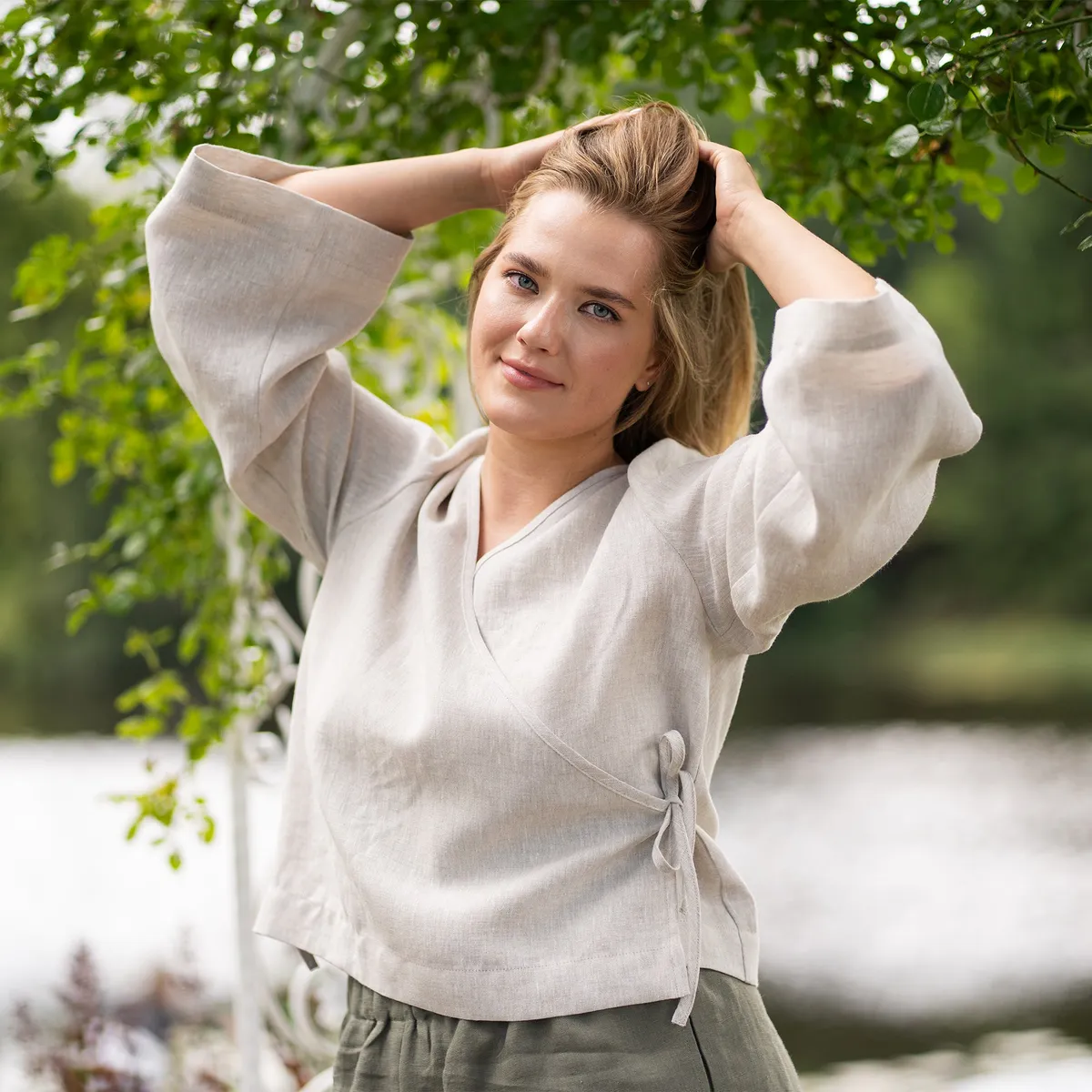 Linen Wrap Top Thea 9