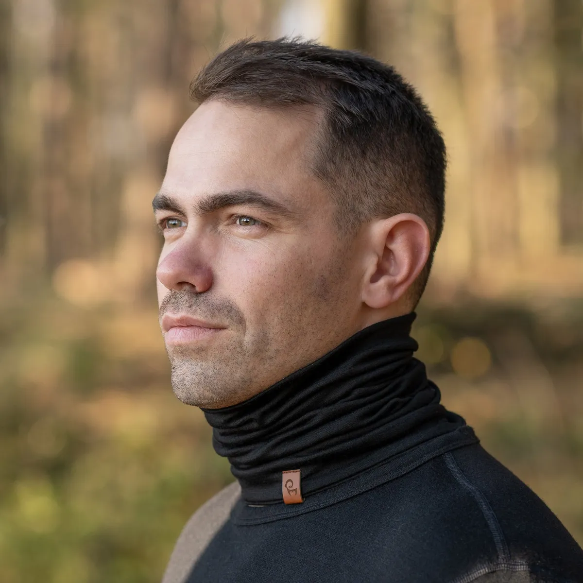 Men's 160gsm Merino Neck Cover Black 5