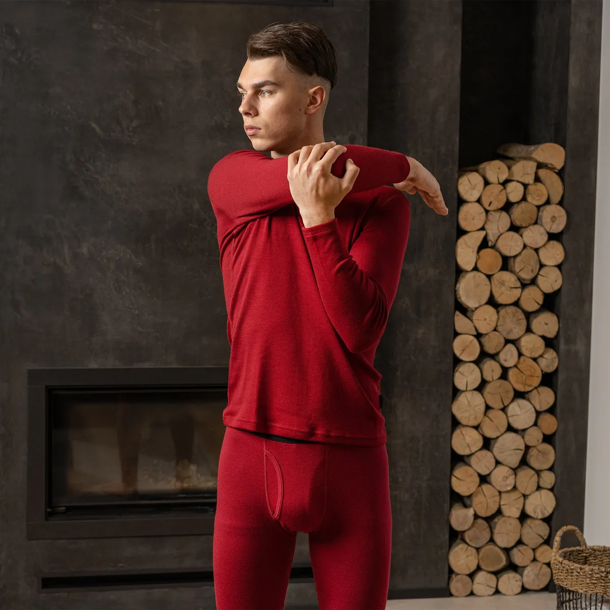 Men's 250 Thermal Long Sleeve Crew Royal Cherry 2