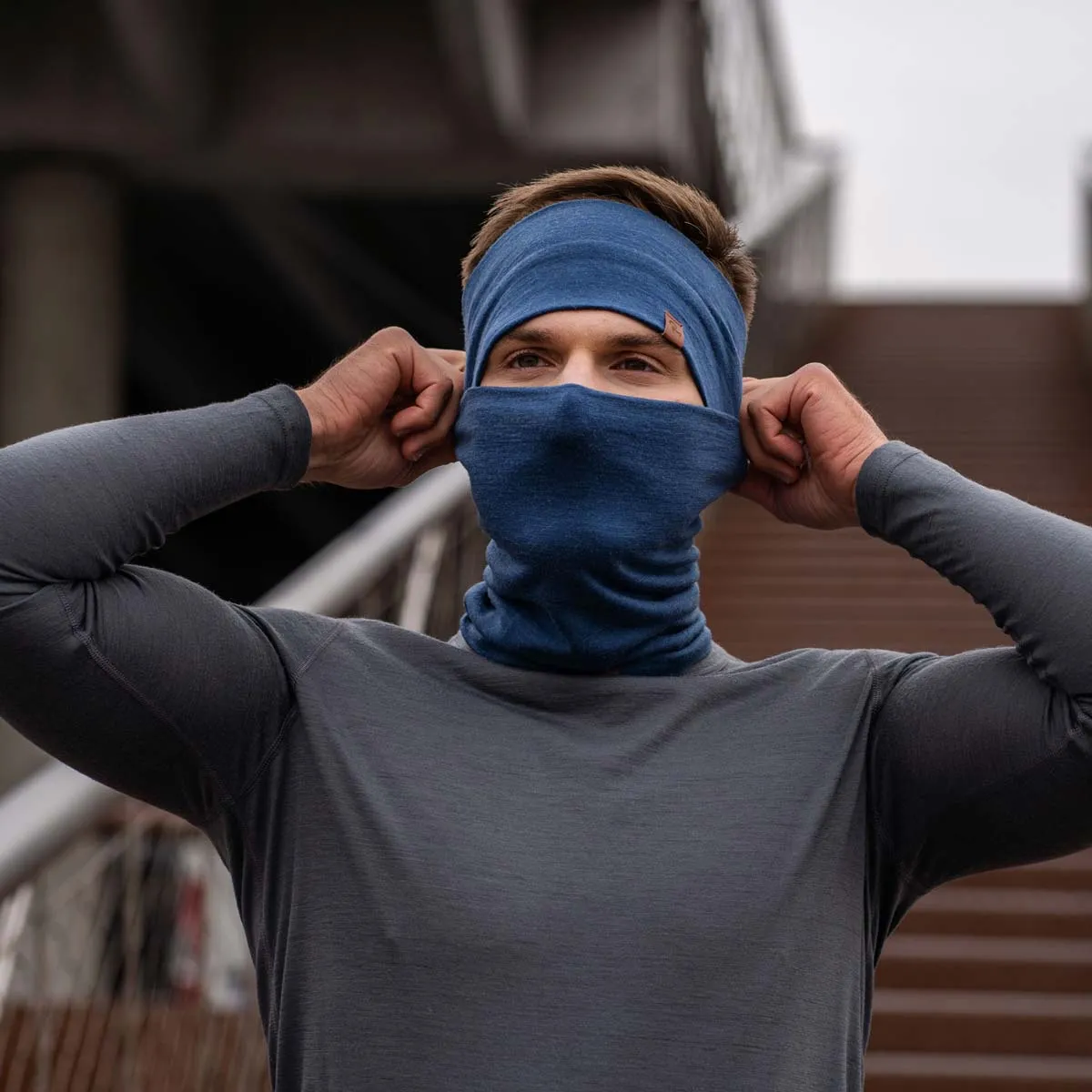 Men's Headband & Gaiter 2-Piece Denim 3