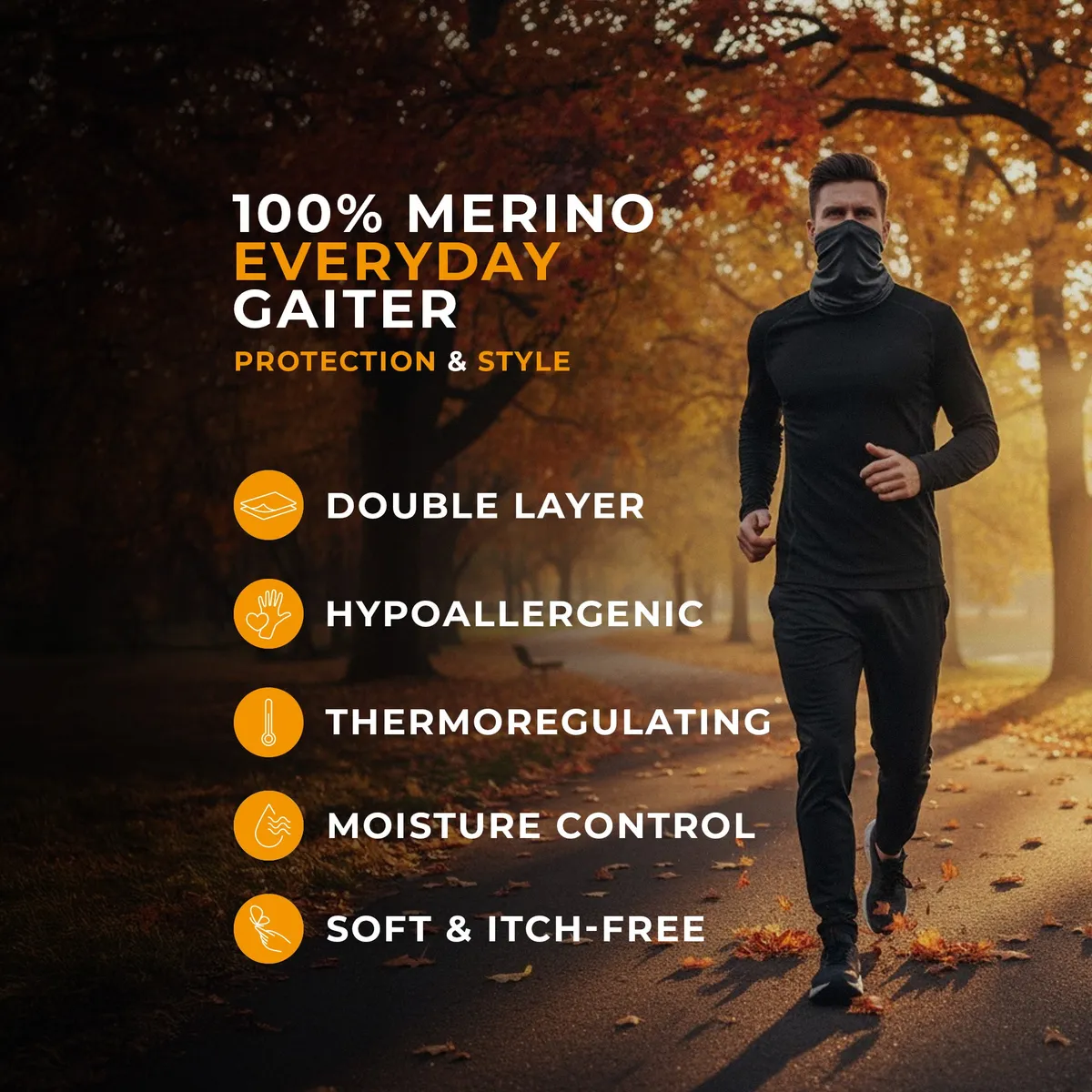 Men's Merino Active Neck Gaiter Royal Cherry / Red 4