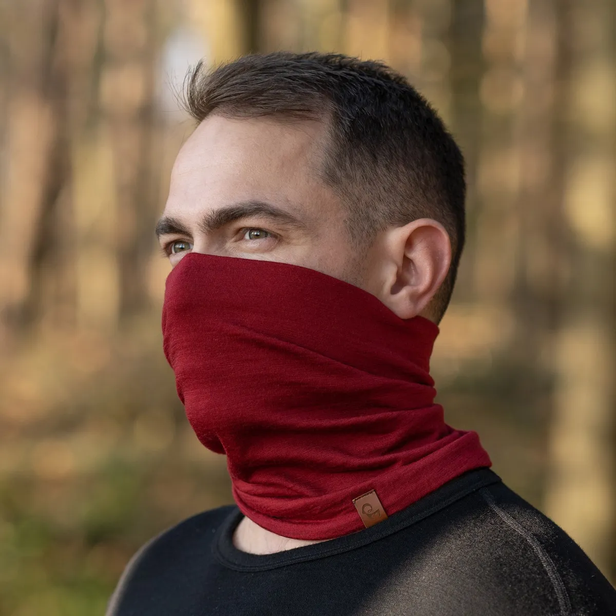 Men's Merino Active Neck Gaiter Royal Cherry / Red 6