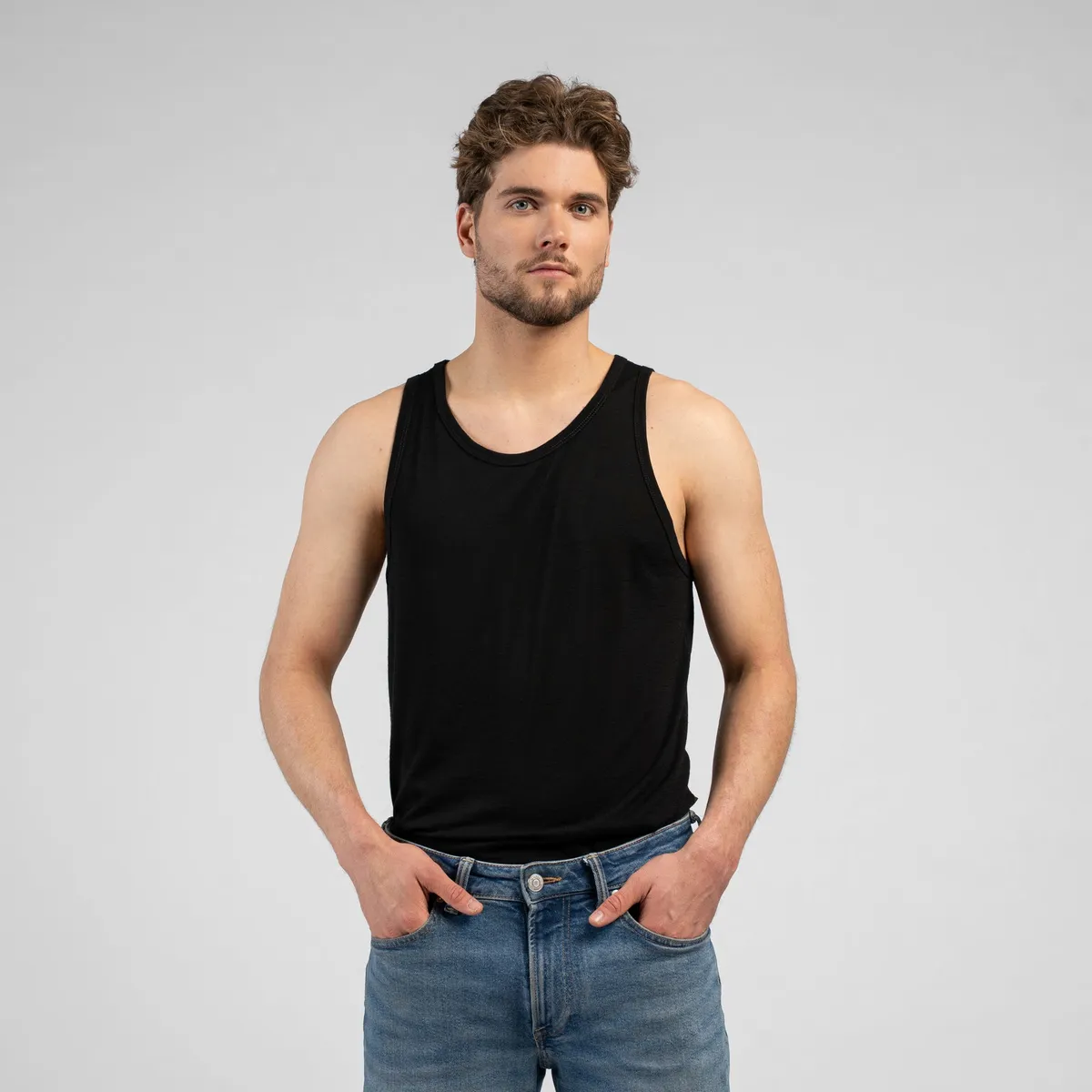 Men's Merino Tank Top Black 2