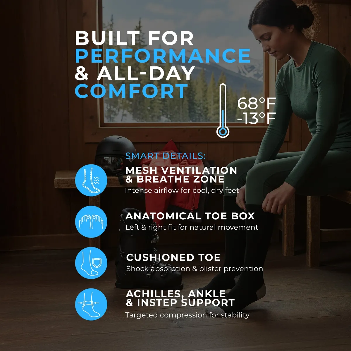 Merino Thermal Ski Socks For Women 3