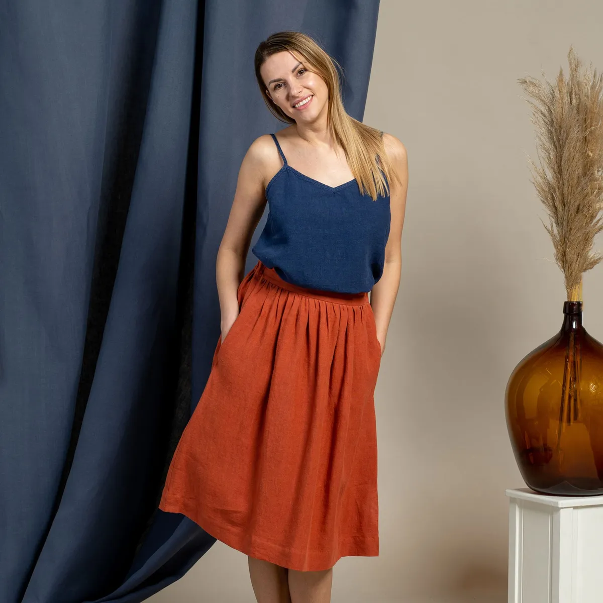 Midi Skirt Sophia Cinnamon Red 2