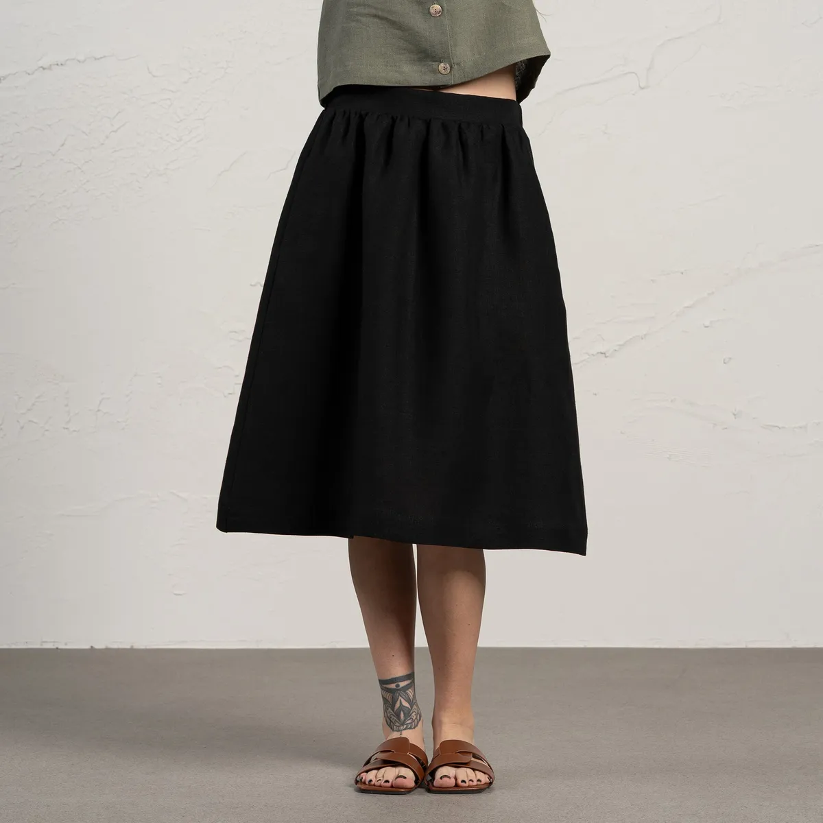 Midi Skirt Sophia Pure Black