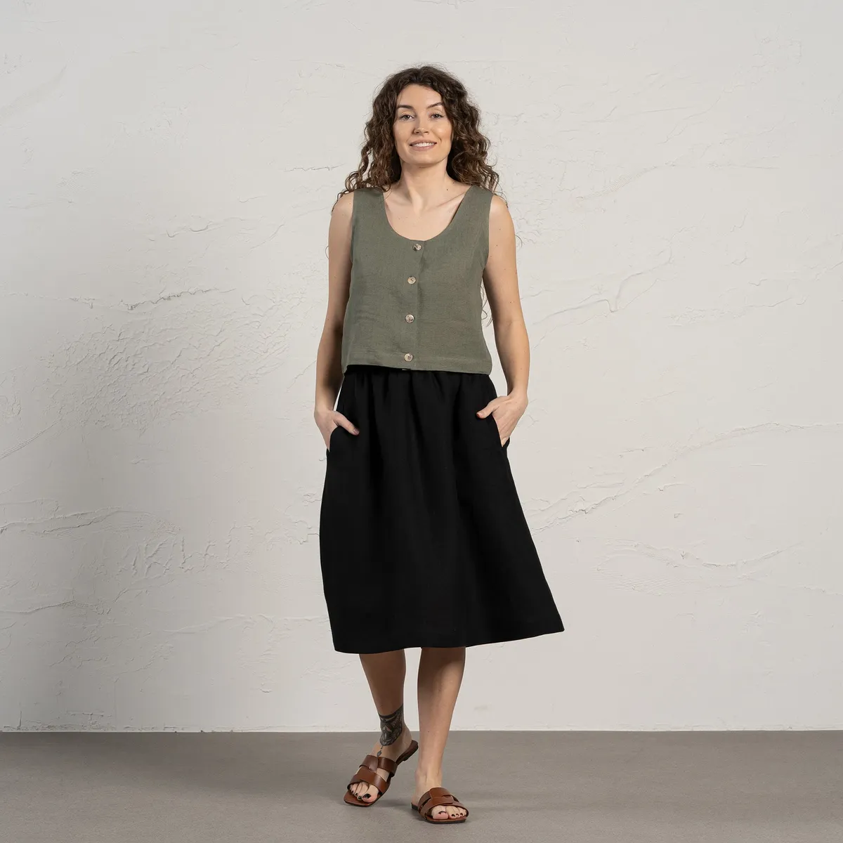 Midi Skirt Sophia Pure Black 2