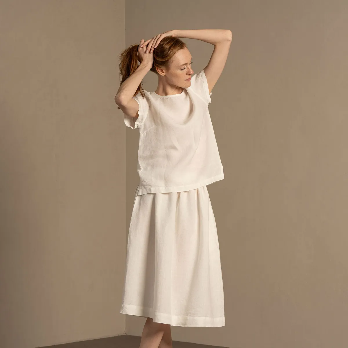 Midi Skirt Sophia Pure White 2