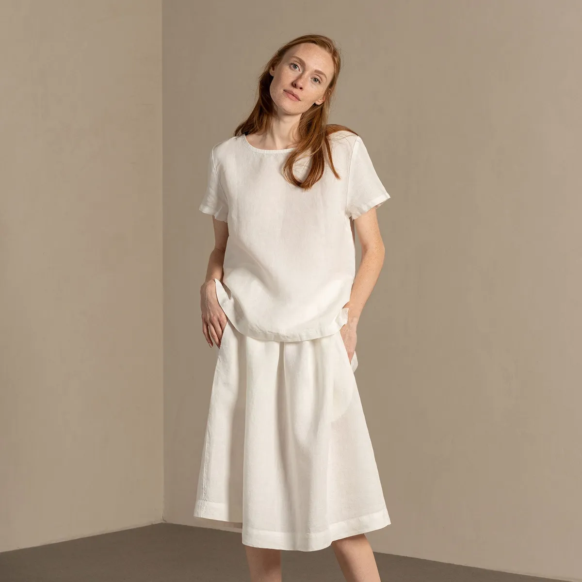 Midi Skirt Sophia Pure White 4