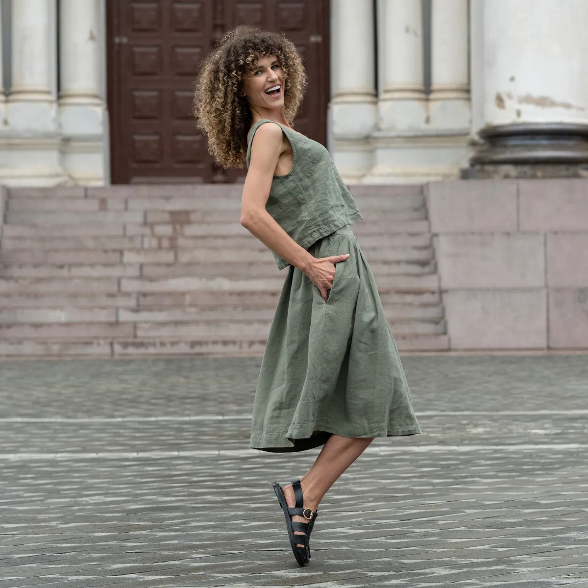 Midi Skirt Sophia Stone Green 2