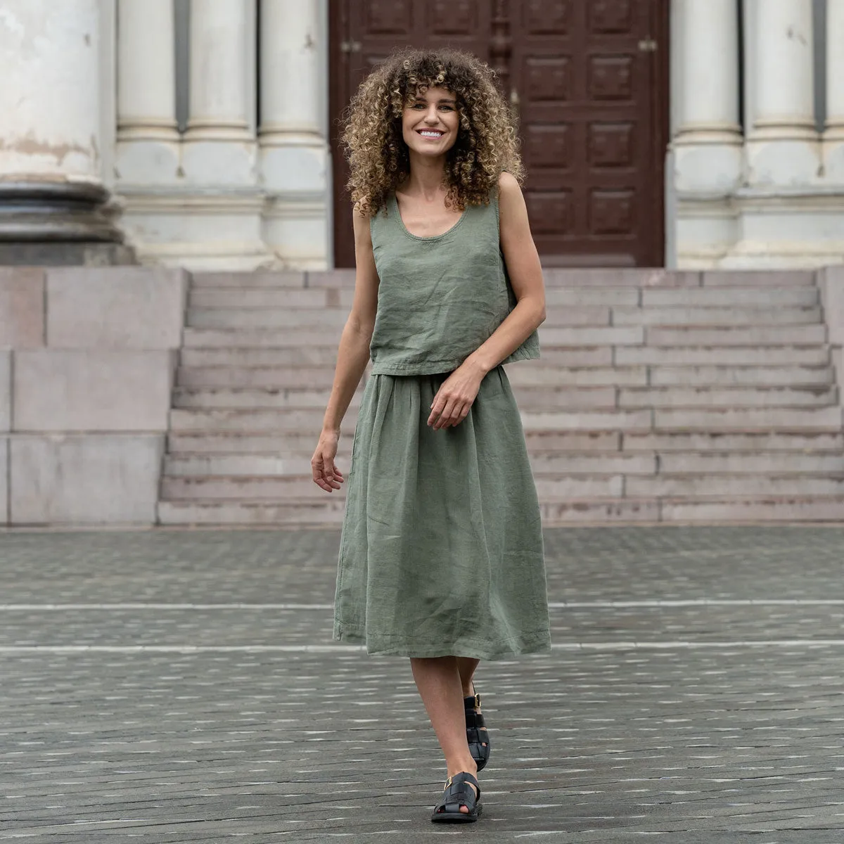 Midi Skirt Sophia Stone Green 3