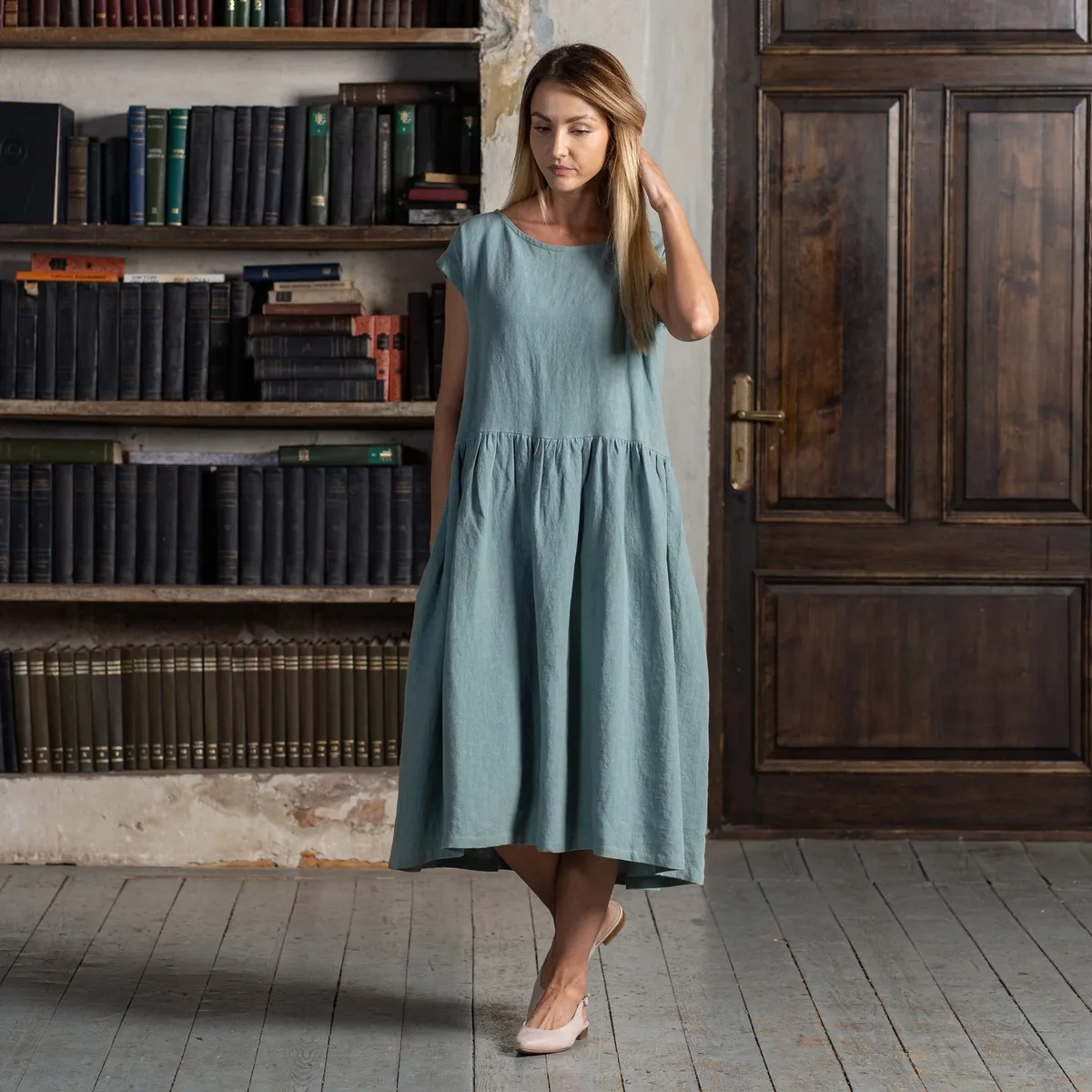 Smock Dress Cecilia Mint Green 2