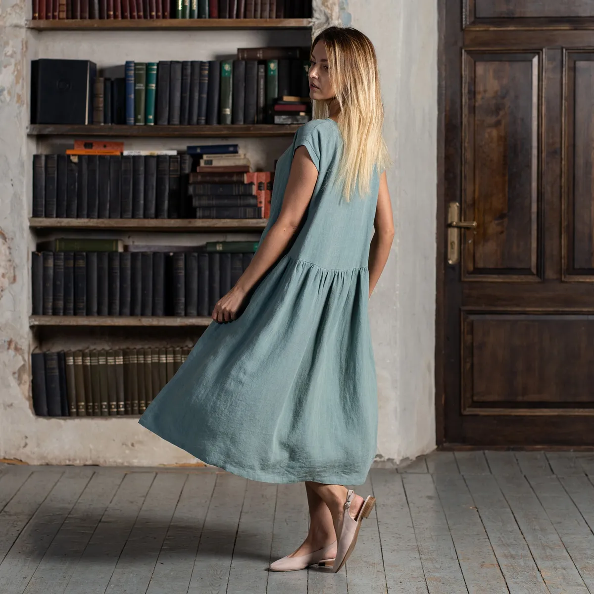 Smock Dress Cecilia Mint Green 3