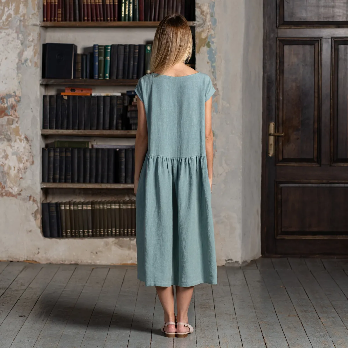 Smock Dress Cecilia Mint Green 4