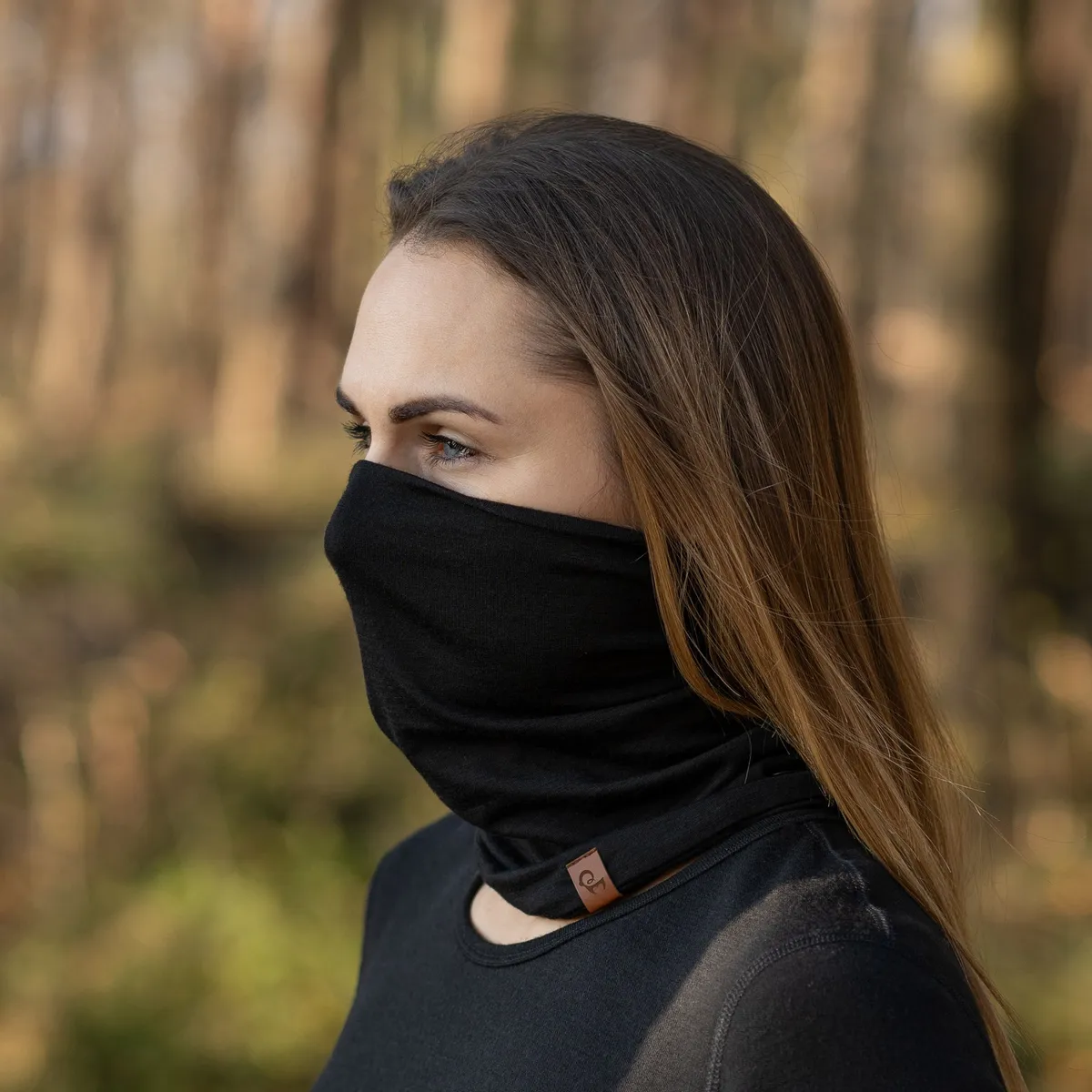 Unisex Merino Neck Cover Black 5