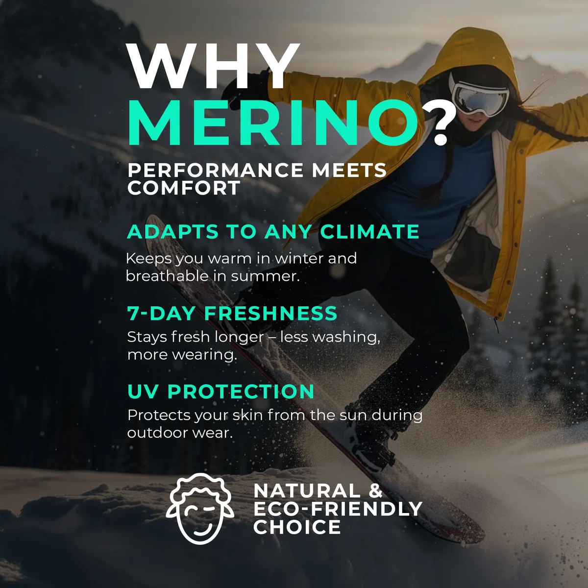 Women's 100% Merino Base Layer Set Denim 5