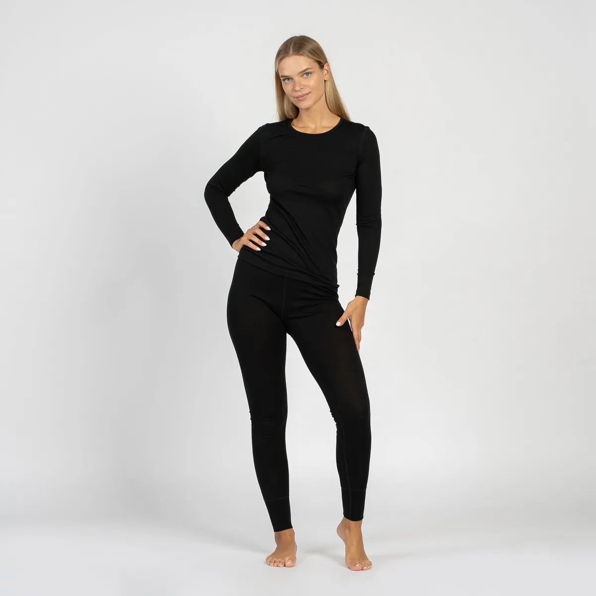 Women's 160 2-Piece Thermal Set Black 2