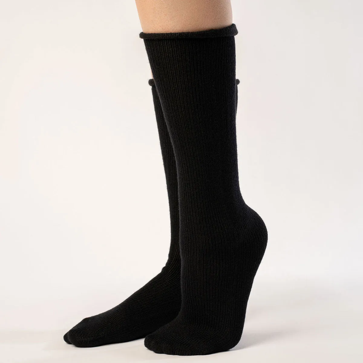 Women's Knit Socks Merino Black 2