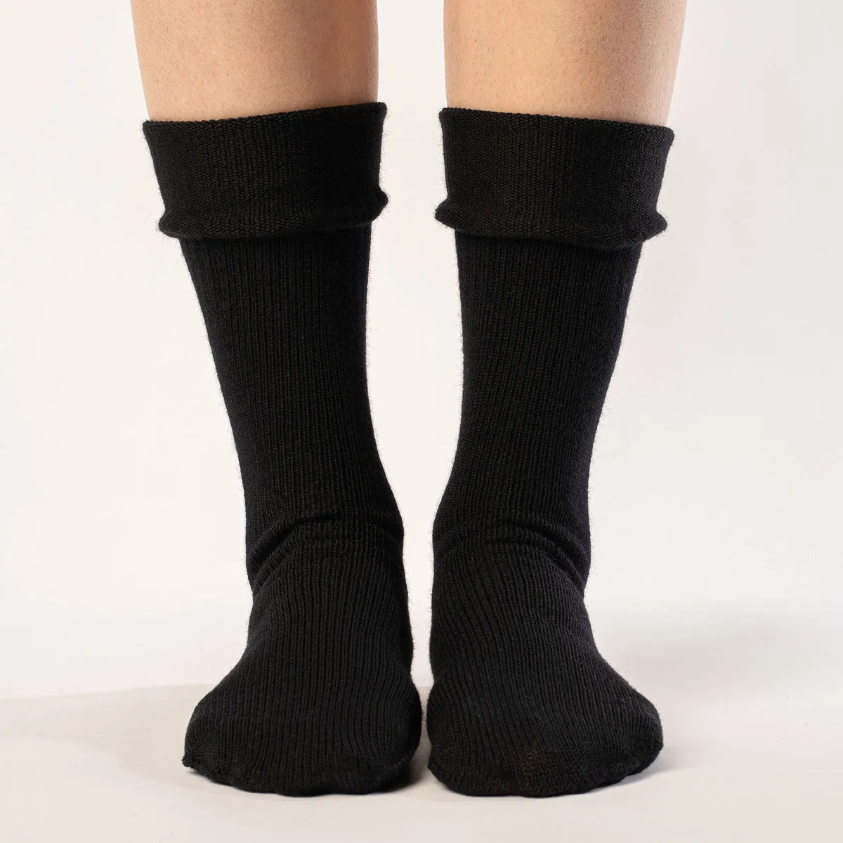 Women's Knit Socks Merino Black 3
