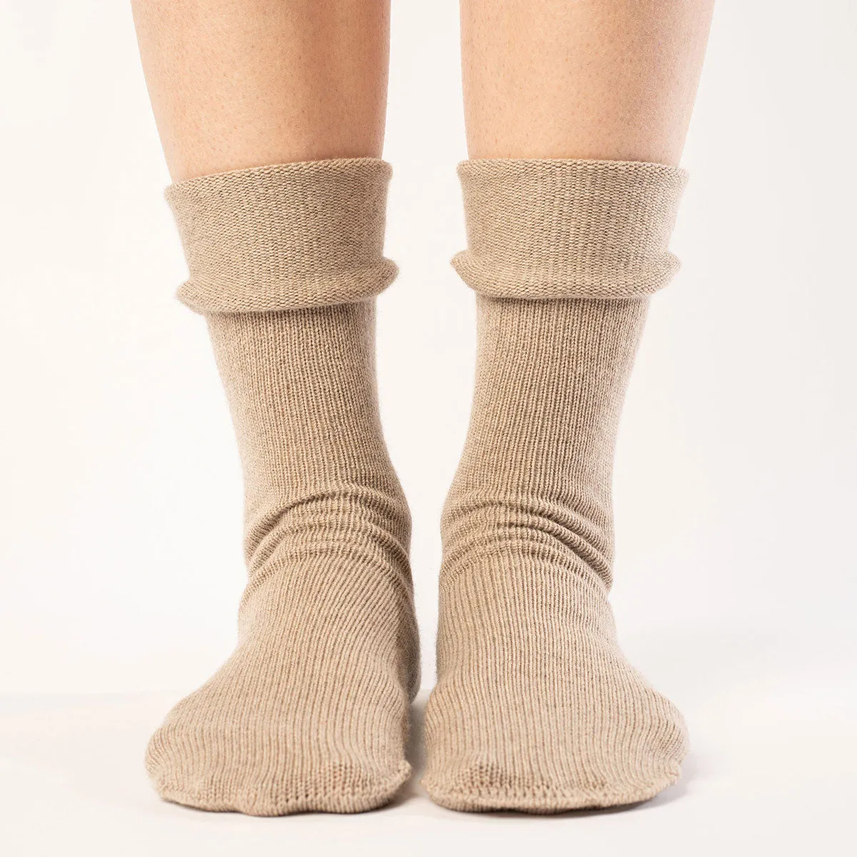 Women's Knit Socks Merino Creamy Beige 3