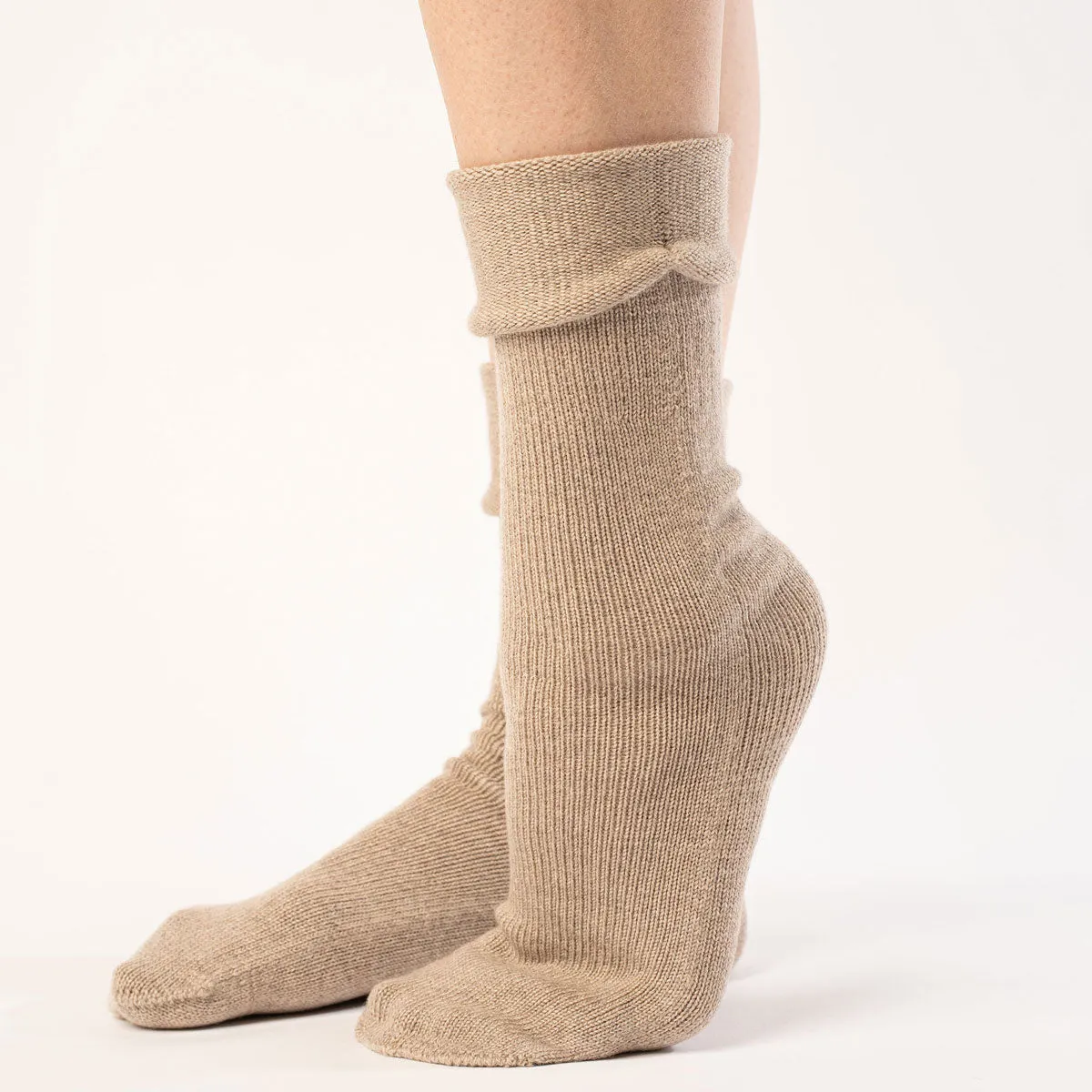 Women's Knit Socks Merino Creamy Beige 4