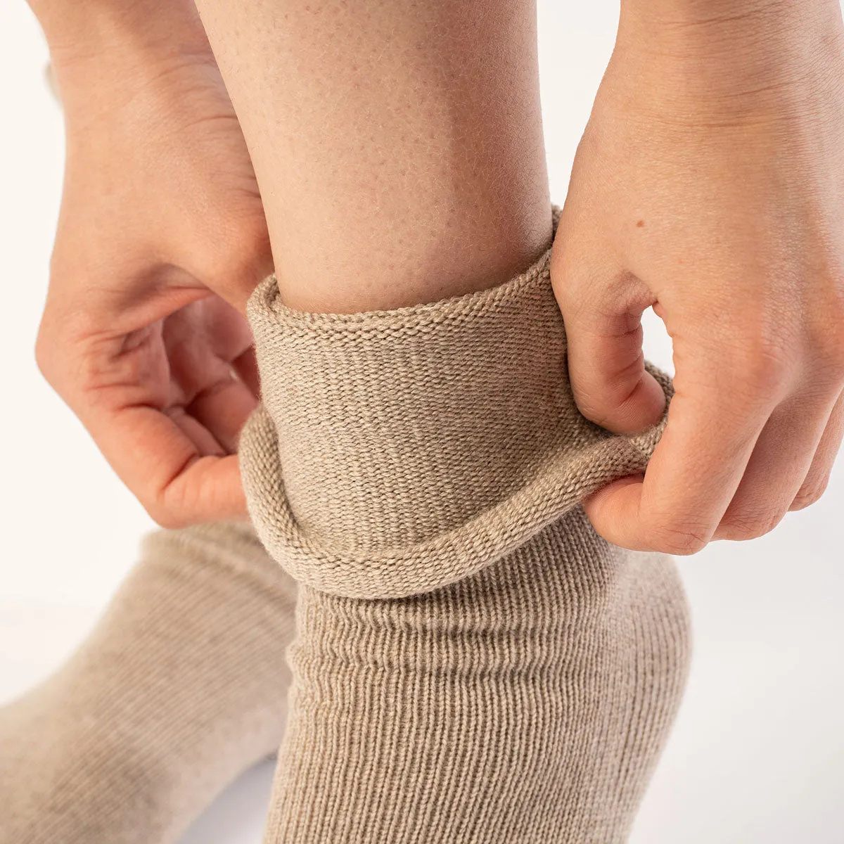 Women's Knit Socks Merino Creamy Beige 5