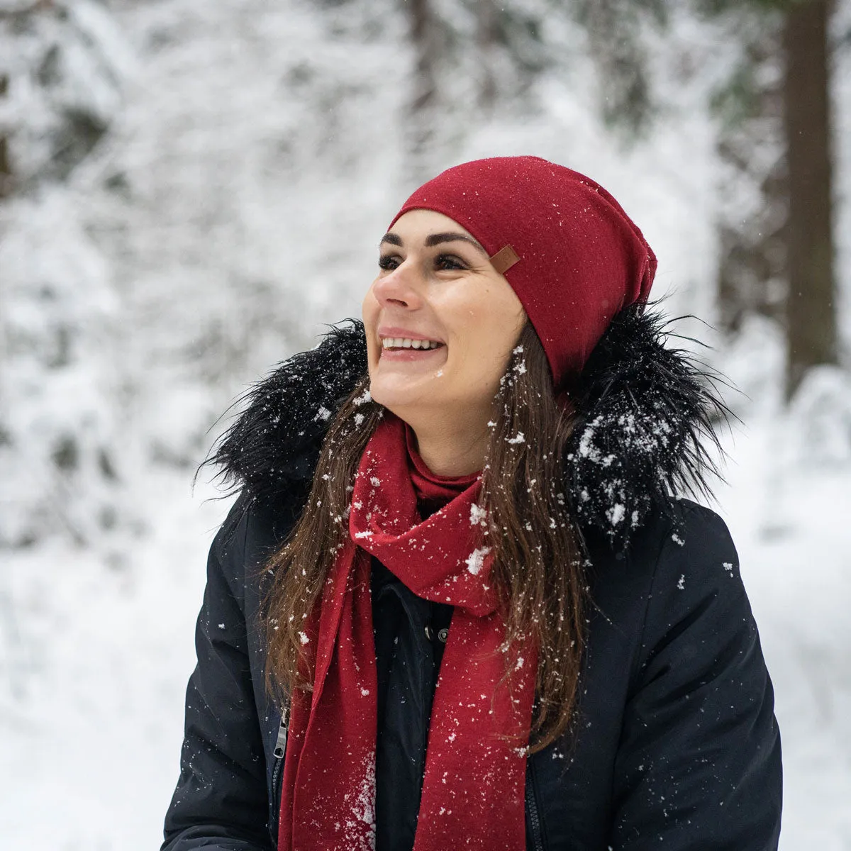 Women's Merino Beanie Royal Cherry 5