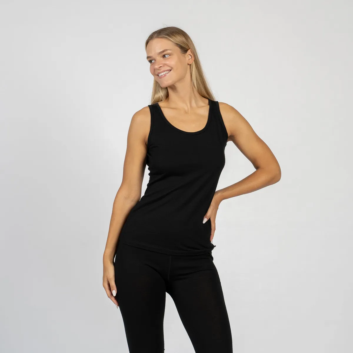 Women's Merino Tank Top Black 3
