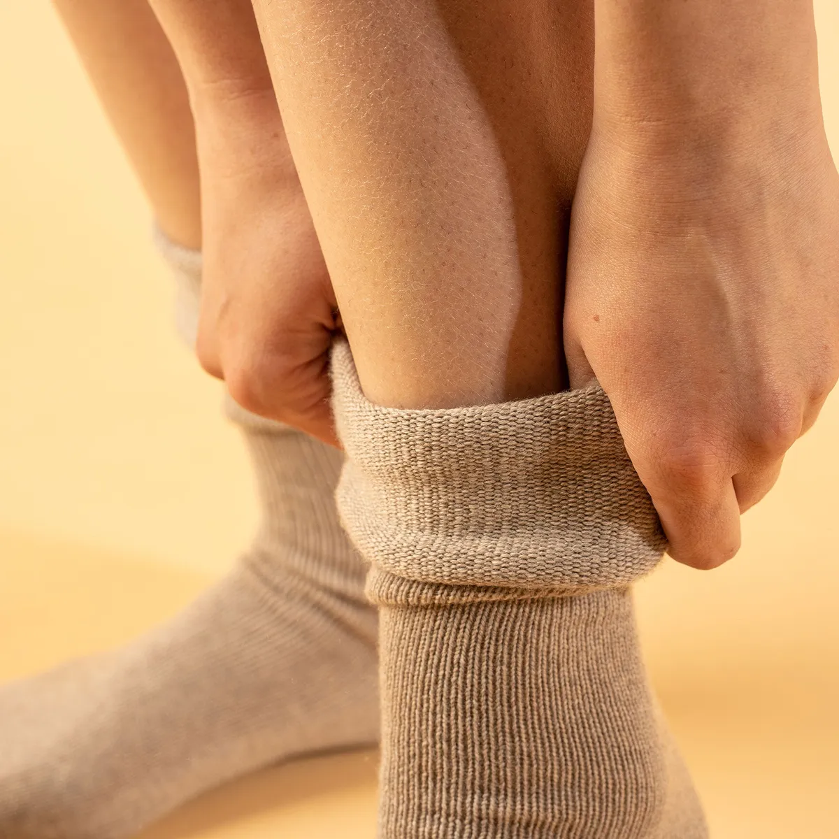Women's Socks 2-Pack Black/Creamy beige 2