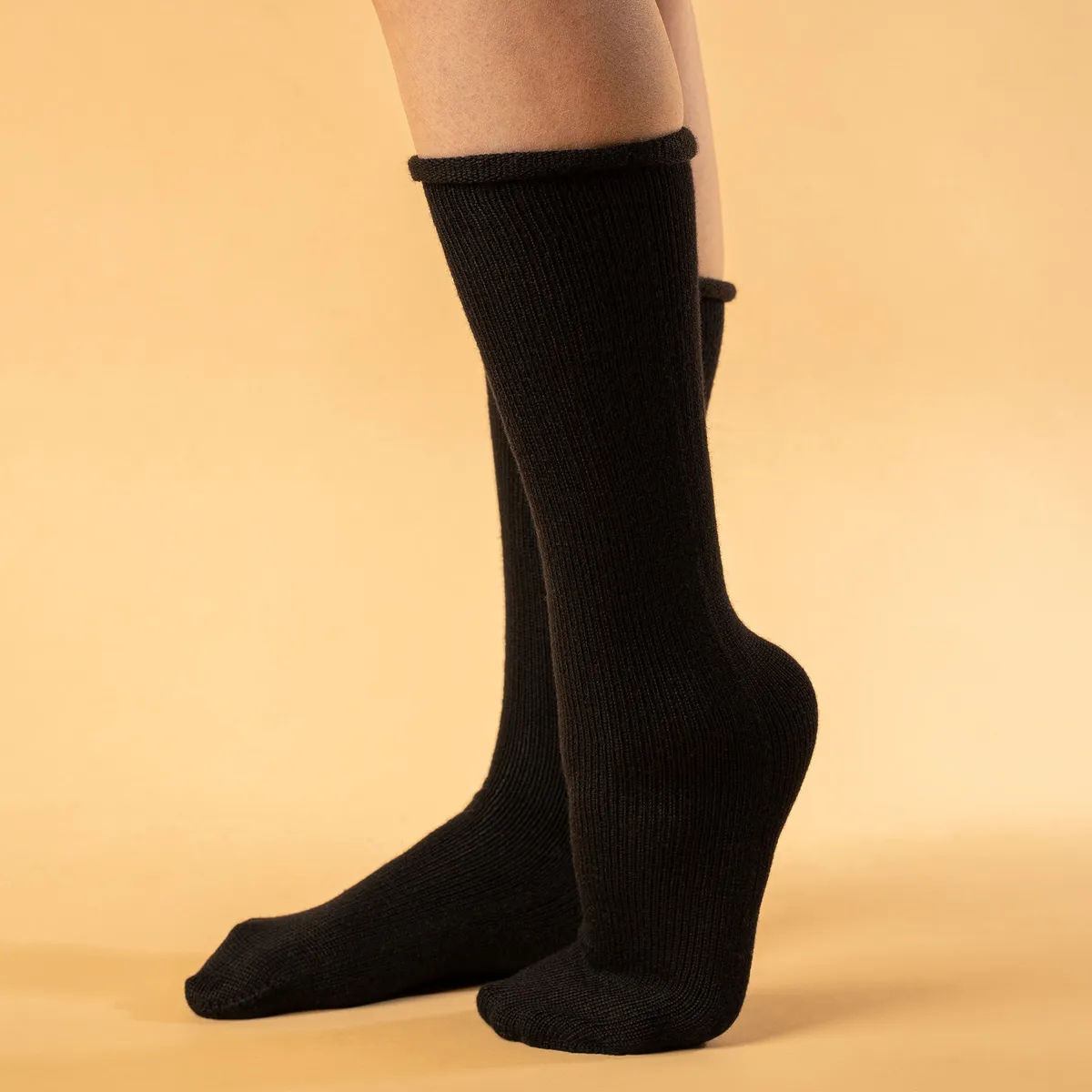 Women's Socks 2-Pack Black/Creamy beige 4