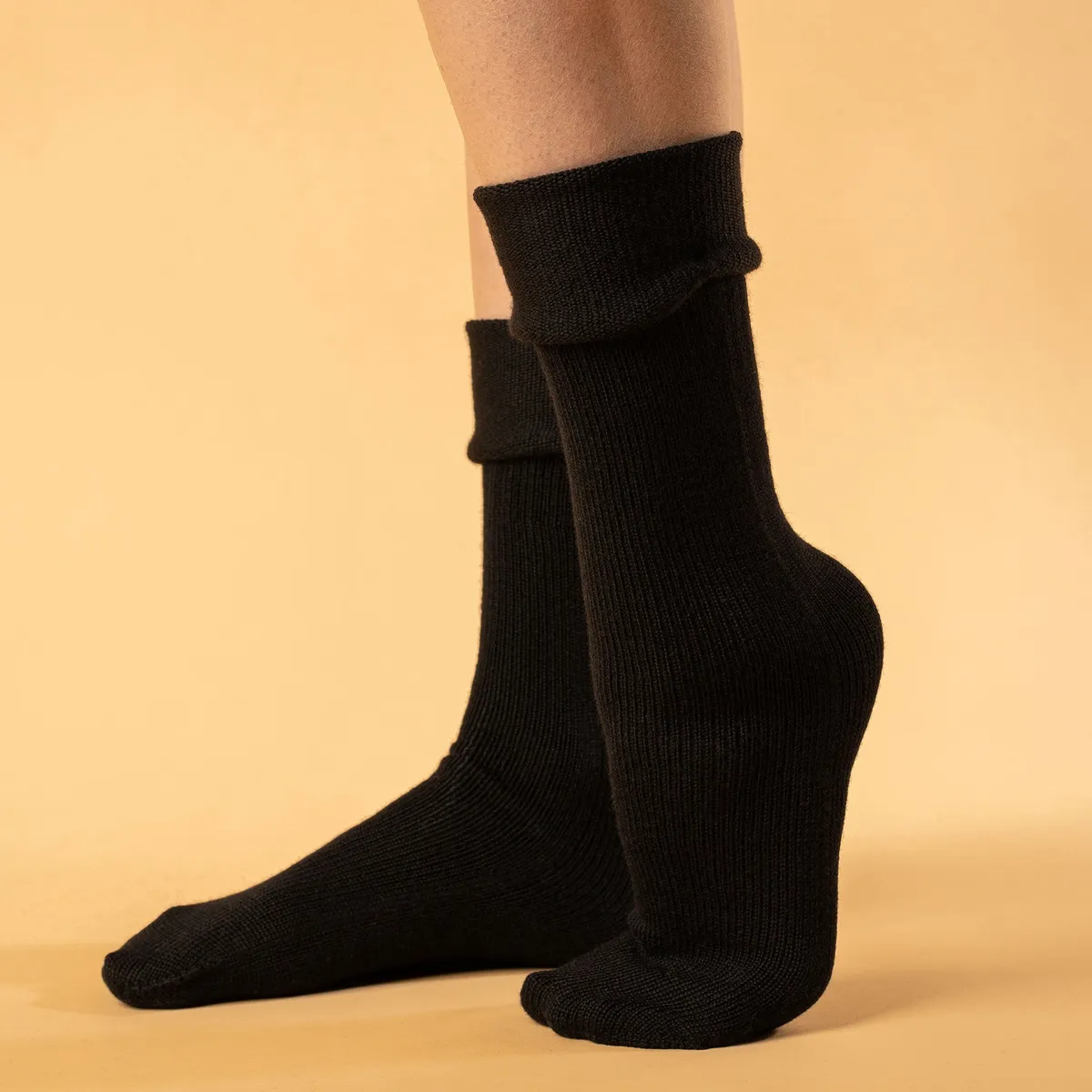 Women's Socks 2-Pack Black/Creamy beige 6