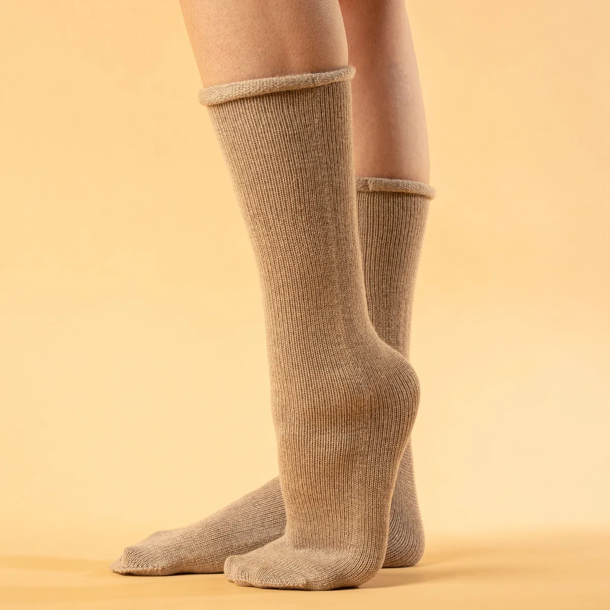 Women's Socks 2-Pack Black/Creamy beige 7