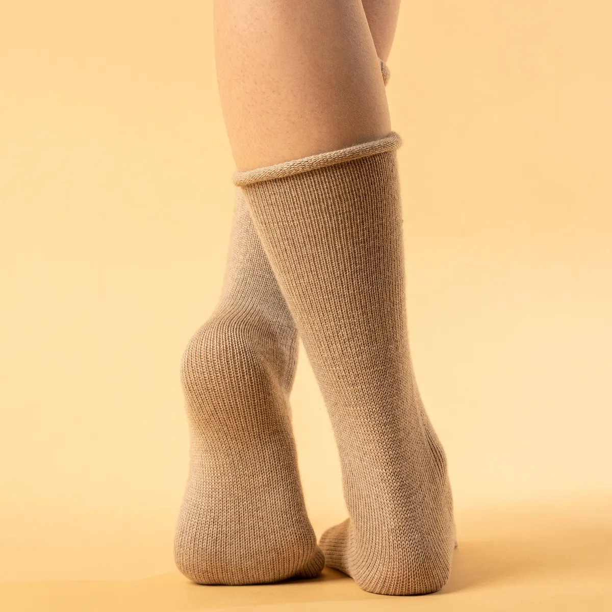 Women's Socks 2-Pack Black/Creamy beige 8