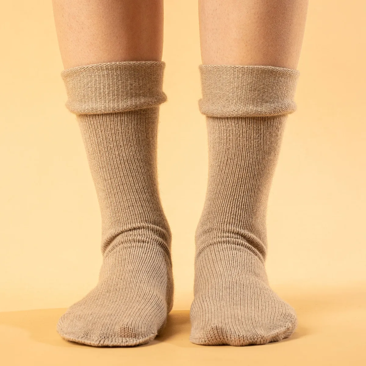 Women's Socks 2-Pack Black/Creamy beige 9
