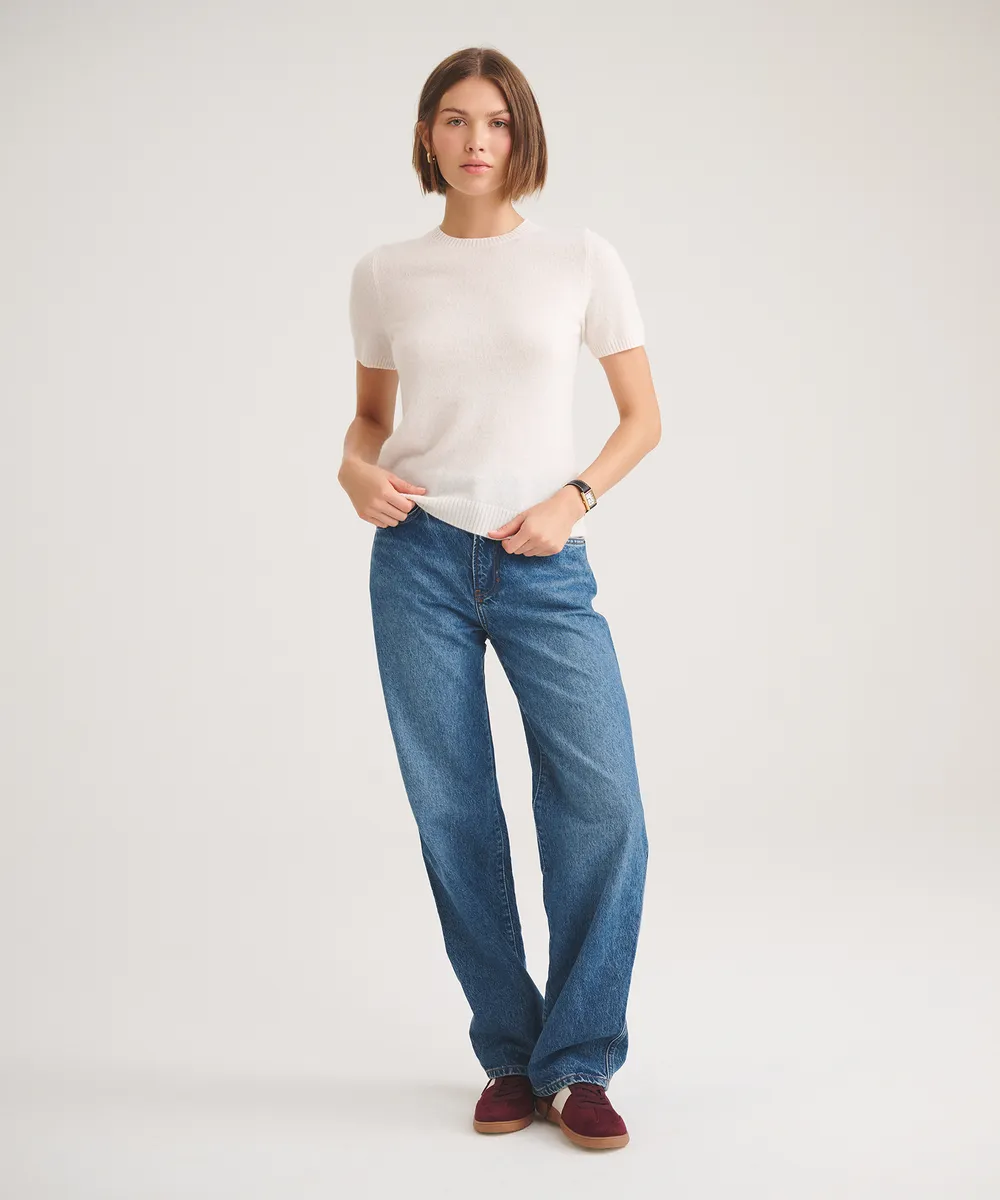 Basic Cashmere Short Sleeve Sweater 11
