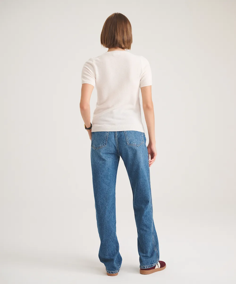Basic Cashmere Short Sleeve Sweater 13