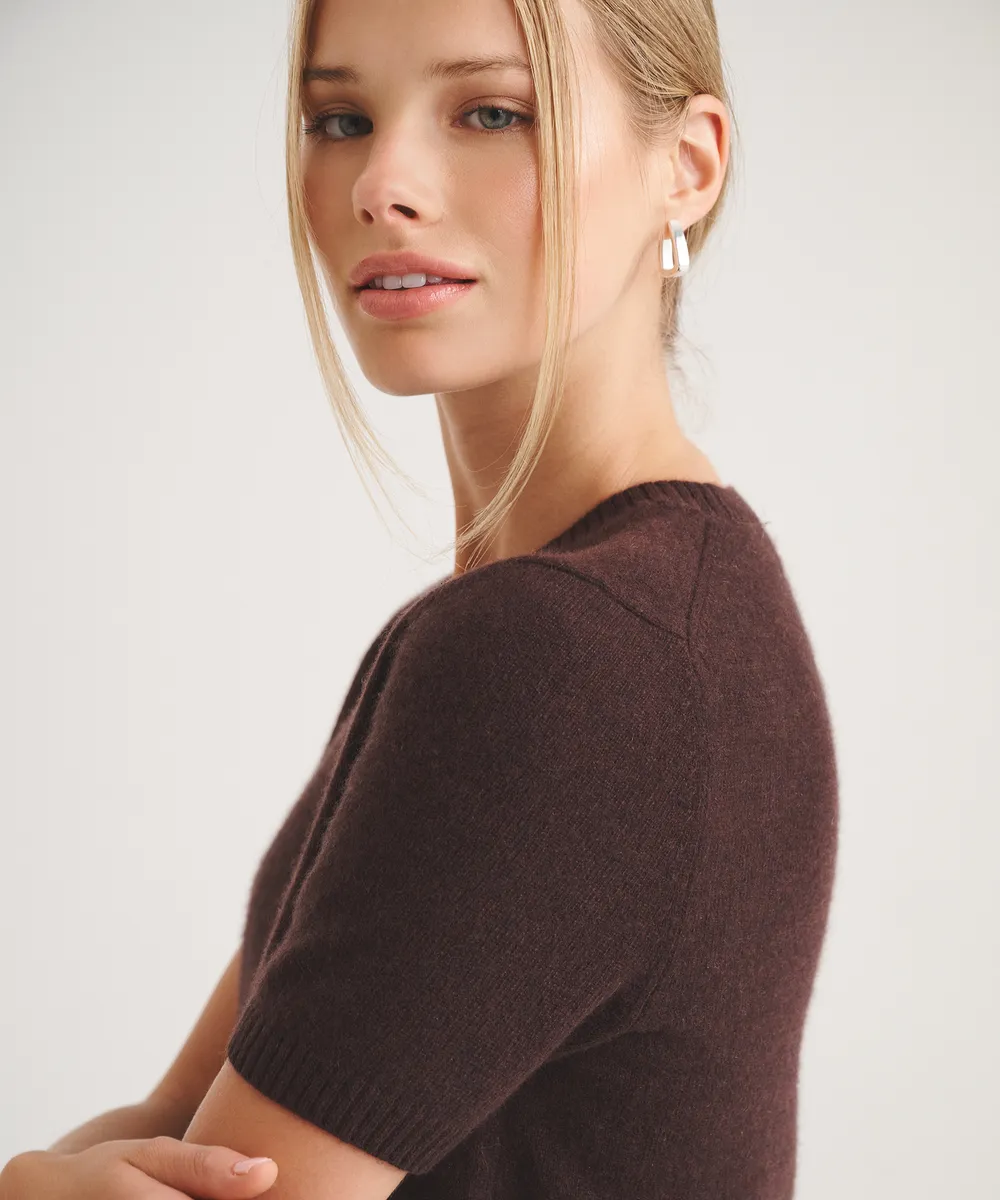 Basic Cashmere Short Sleeve Sweater 15