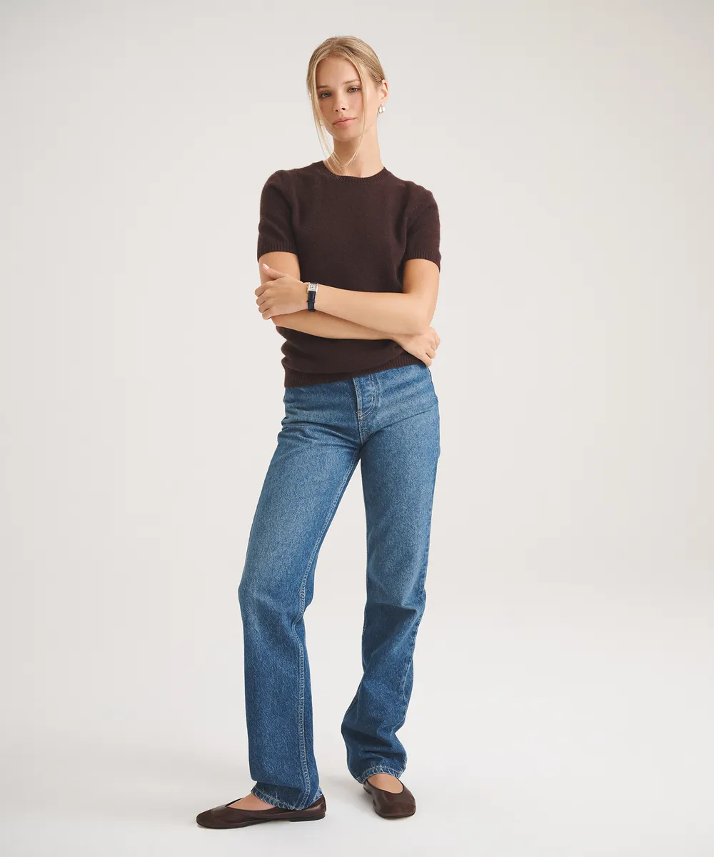 Basic Cashmere Short Sleeve Sweater 16