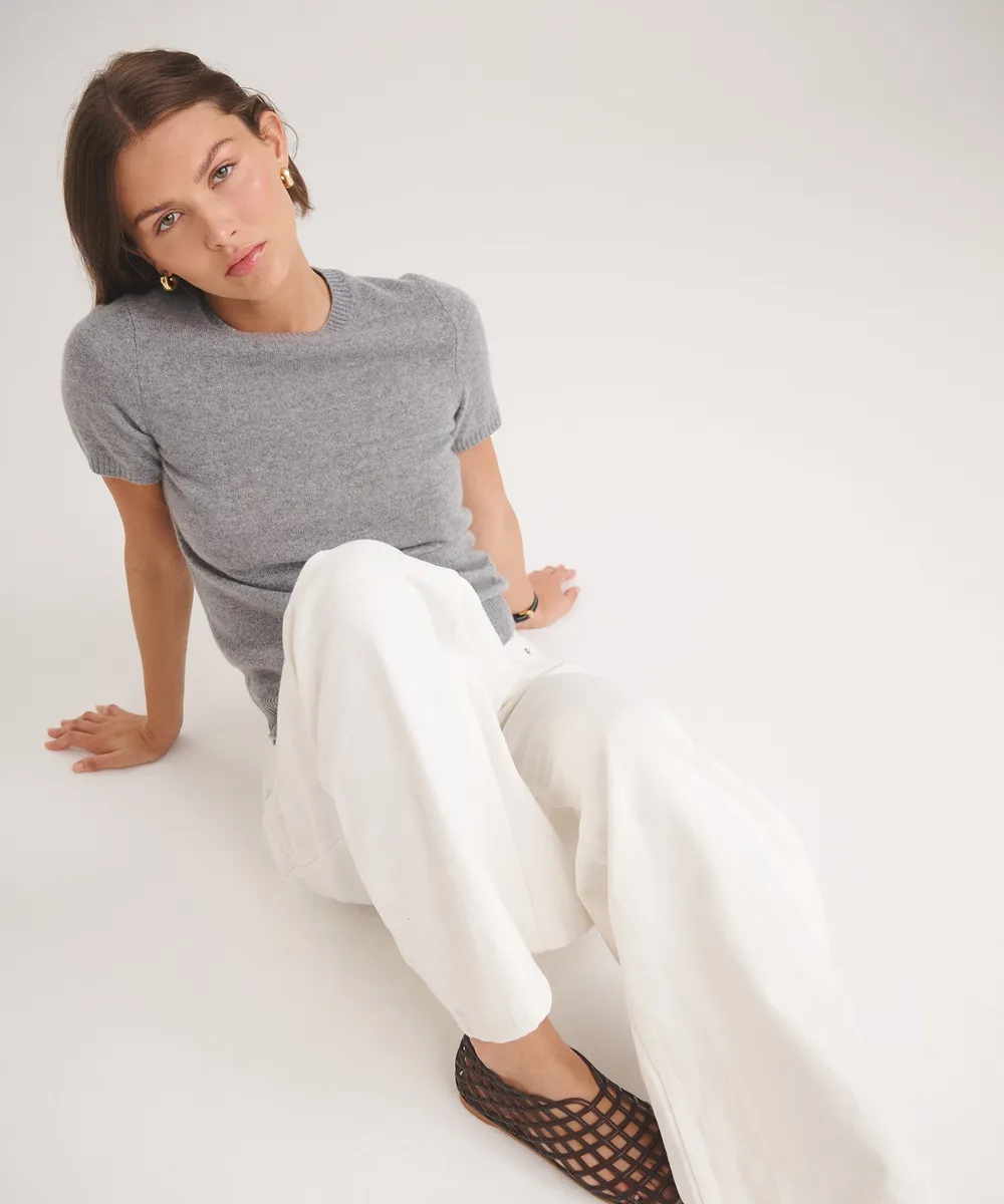 Basic Cashmere Short Sleeve Sweater 3