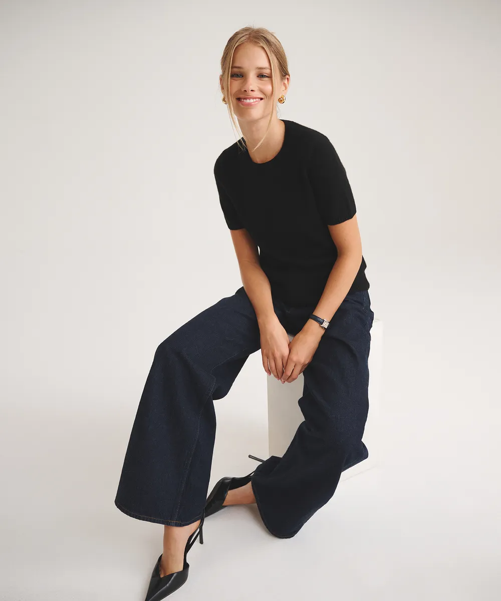 Basic Cashmere Short Sleeve Sweater 4