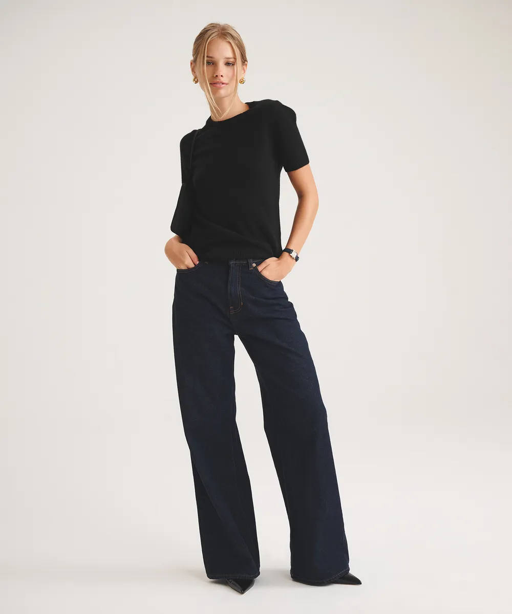 Basic Cashmere Short Sleeve Sweater 5