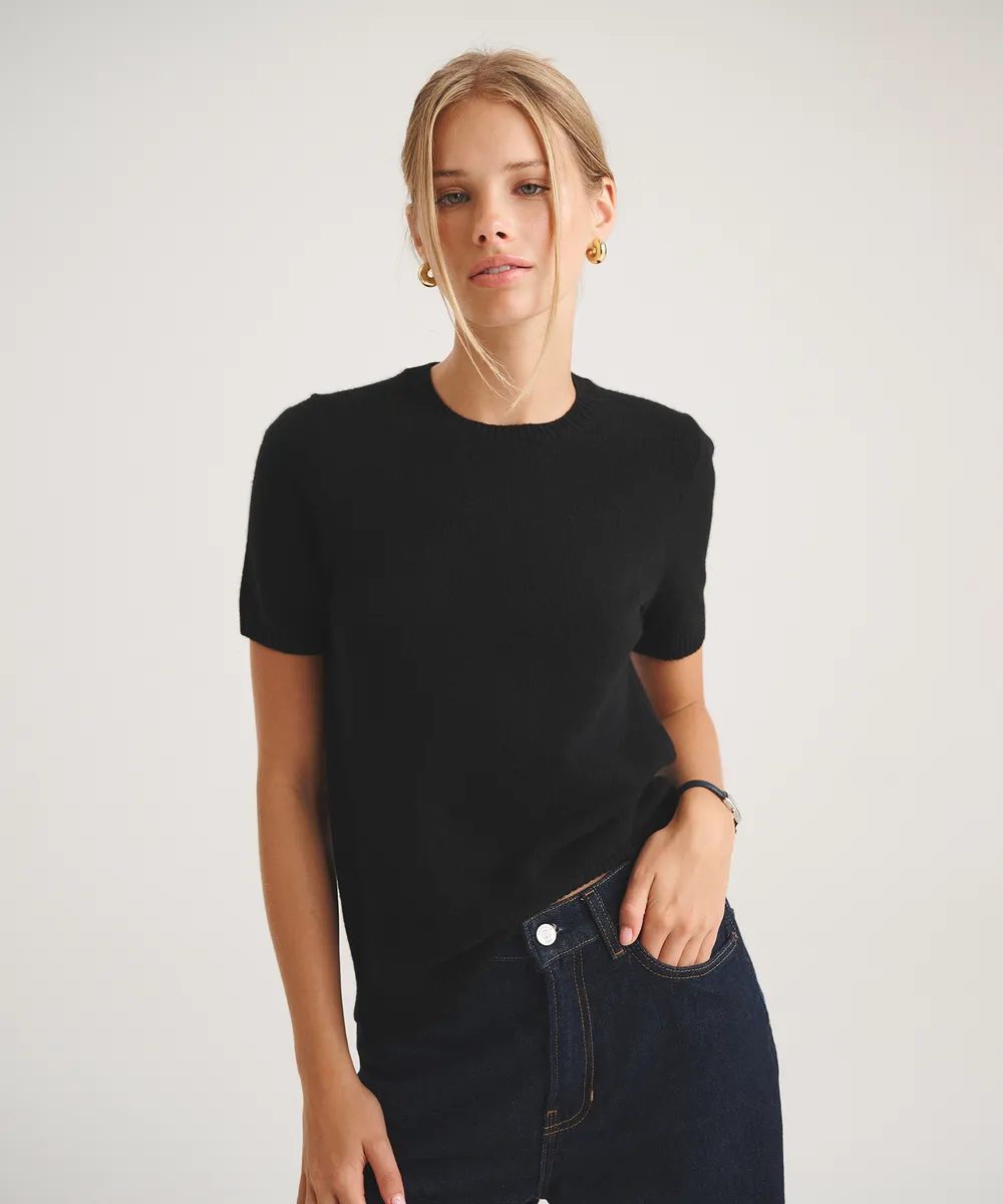 Basic Cashmere Short Sleeve Sweater 6
