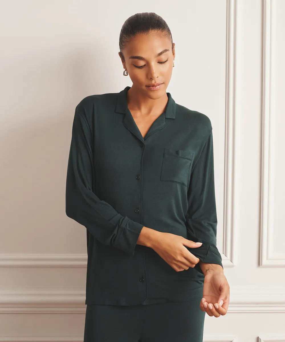 Breathable Button Up Sleep Shirt 12