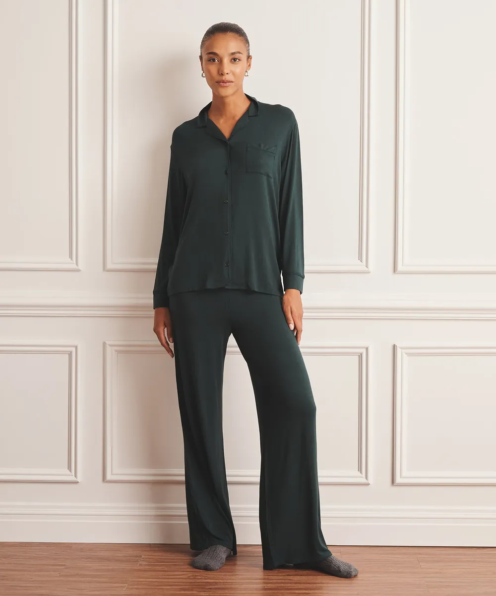 Breathable Button Up Sleep Shirt 13