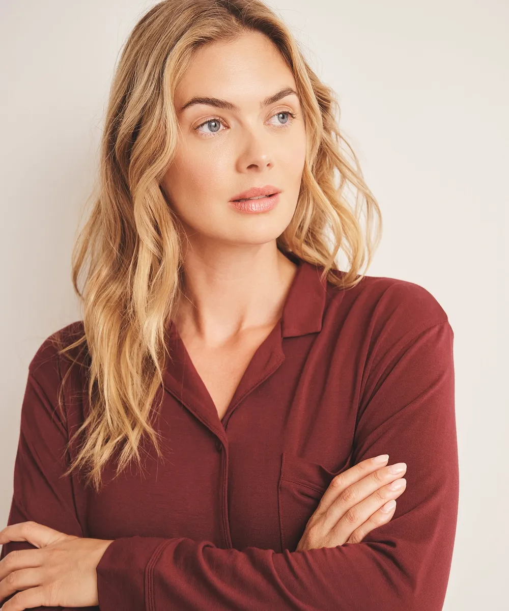 Breathable Button Up Sleep Shirt 16