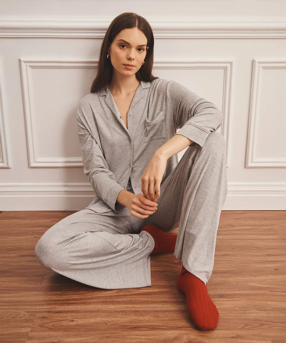 Breathable Button Up Sleep Shirt 4