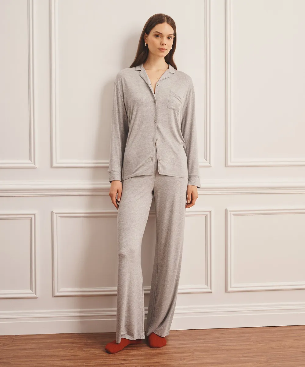 Breathable Button Up Sleep Shirt 5