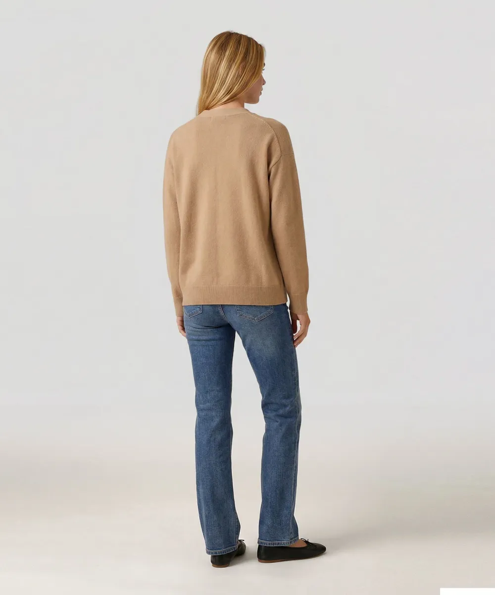 Cashmere Drop Shoulder V-Neck Cardigan 12