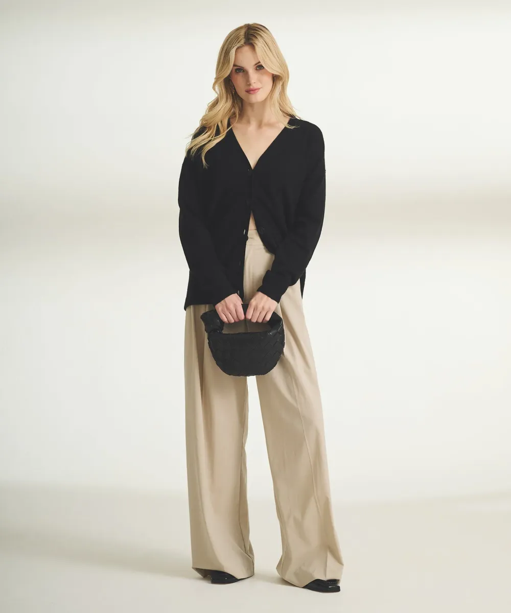 Cashmere Drop Shoulder V-Neck Cardigan 3